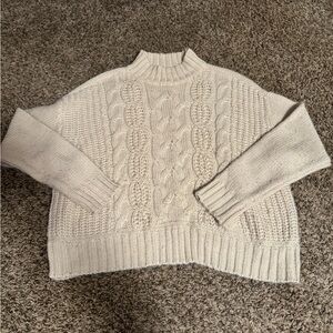 Lucky Brand Cream Cable Knit Turtleneck Sweater